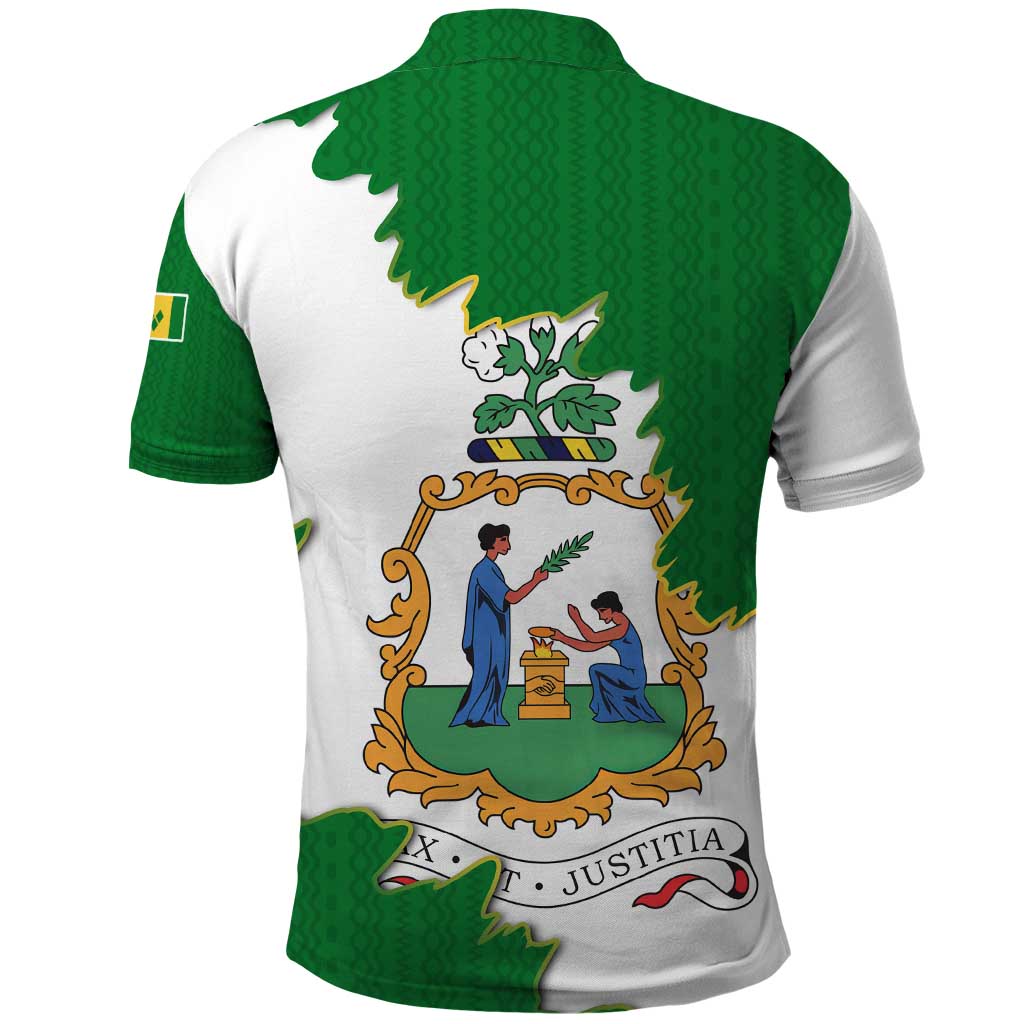Saint Vincent and the Grenadines Turtle Polo Shirt with Coat of Arms and Green Heritage Design - Wonder Print Shop