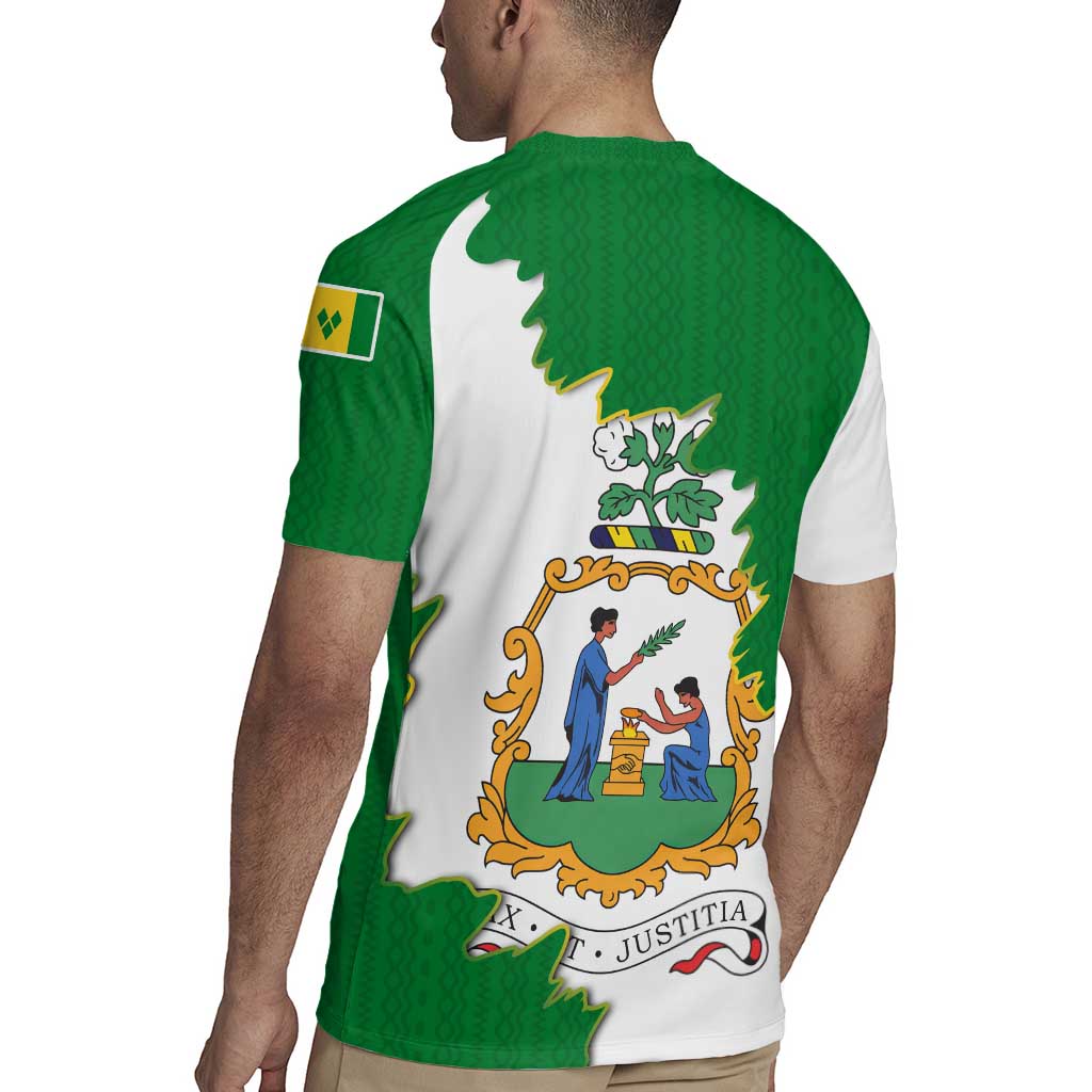 Saint Vincent and the Grenadines Turtle Rugby Jersey with Coat of Arms and Green Heritage Design - Wonder Print Shop