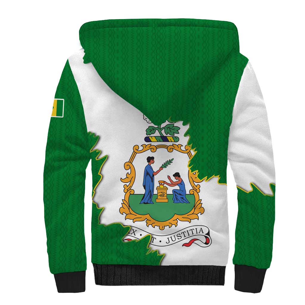 Saint Vincent and the Grenadines Turtle Sherpa Hoodie with Coat of Arms and Green Heritage Design - Wonder Print Shop