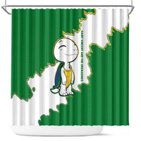 Saint Vincent and the Grenadines Turtle Shower Curtain with Coat of Arms and Green Heritage Design - Wonder Print Shop