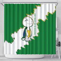 Saint Vincent and the Grenadines Turtle Shower Curtain with Coat of Arms and Green Heritage Design - Wonder Print Shop