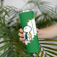 Saint Vincent and the Grenadines Turtle Skinny Tumbler with Coat of Arms and Green Heritage Design - Wonder Print Shop