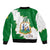 Saint Vincent and the Grenadines Turtle Sleeve Zip Bomber Jacket with Coat of Arms and Green Heritage Design - Wonder Print Shop