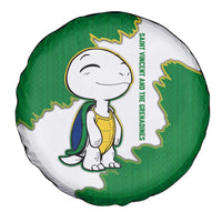 Saint Vincent and the Grenadines Turtle Spare Tire Cover with Coat of Arms and Green Heritage Design - Wonder Print Shop