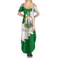 Saint Vincent and the Grenadines Turtle Summer Maxi Dress with Coat of Arms and Green Heritage Design - Wonder Print Shop