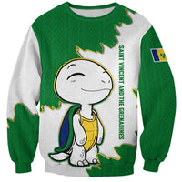 Saint Vincent and the Grenadines Turtle Sweatshirt with Coat of Arms and Green Heritage Design - Wonder Print Shop