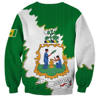 Saint Vincent and the Grenadines Turtle Sweatshirt with Coat of Arms and Green Heritage Design - Wonder Print Shop