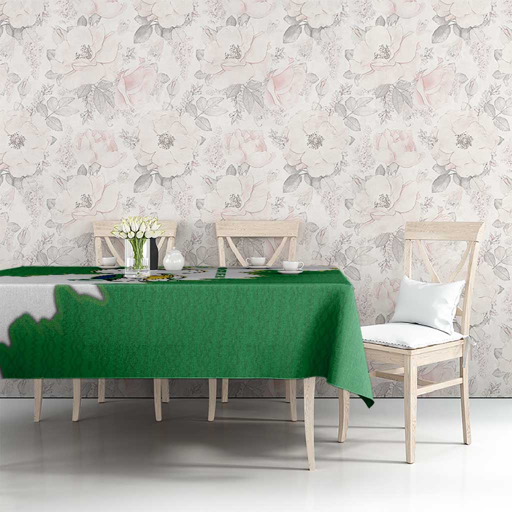 Saint Vincent and the Grenadines Turtle Tablecloth with Coat of Arms and Green Heritage Design - Wonder Print Shop