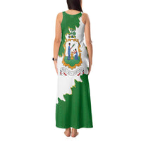 Saint Vincent and the Grenadines Turtle Tank Maxi Dress with Coat of Arms and Green Heritage Design - Wonder Print Shop