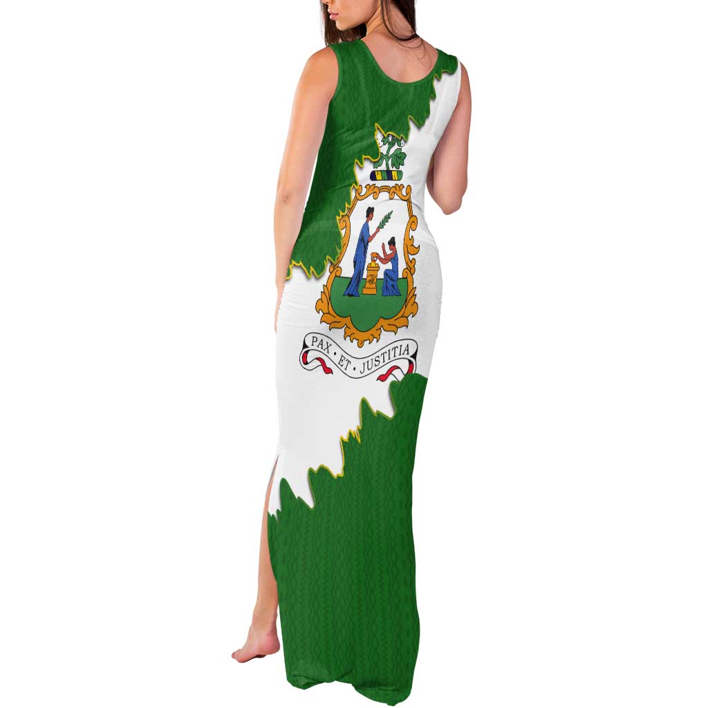 Saint Vincent and the Grenadines Turtle Tank Maxi Dress with Coat of Arms and Green Heritage Design - Wonder Print Shop