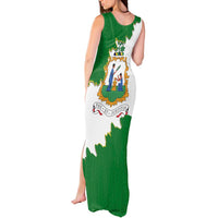 Saint Vincent and the Grenadines Turtle Tank Maxi Dress with Coat of Arms and Green Heritage Design - Wonder Print Shop
