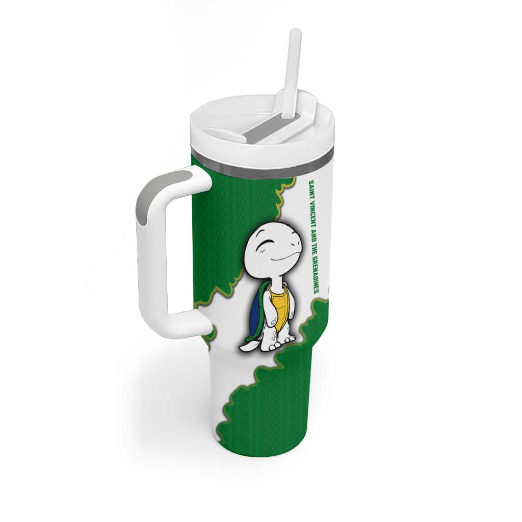 Saint Vincent and the Grenadines Turtle Tumbler With Handle with Coat of Arms and Green Heritage Design - Wonder Print Shop