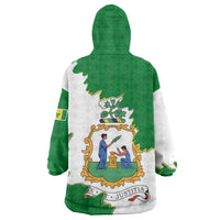 Saint Vincent and the Grenadines Turtle Wearable Blanket Hoodie with Coat of Arms and Green Heritage Design - Wonder Print Shop