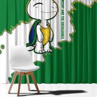 Saint Vincent and the Grenadines Turtle Window Curtain with Coat of Arms and Green Heritage Design - Wonder Print Shop