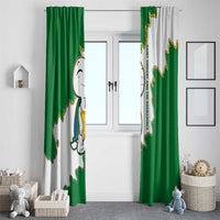 Saint Vincent and the Grenadines Turtle Window Curtain with Coat of Arms and Green Heritage Design - Wonder Print Shop