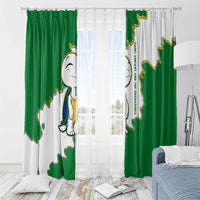 Saint Vincent and the Grenadines Turtle Window Curtain with Coat of Arms and Green Heritage Design - Wonder Print Shop