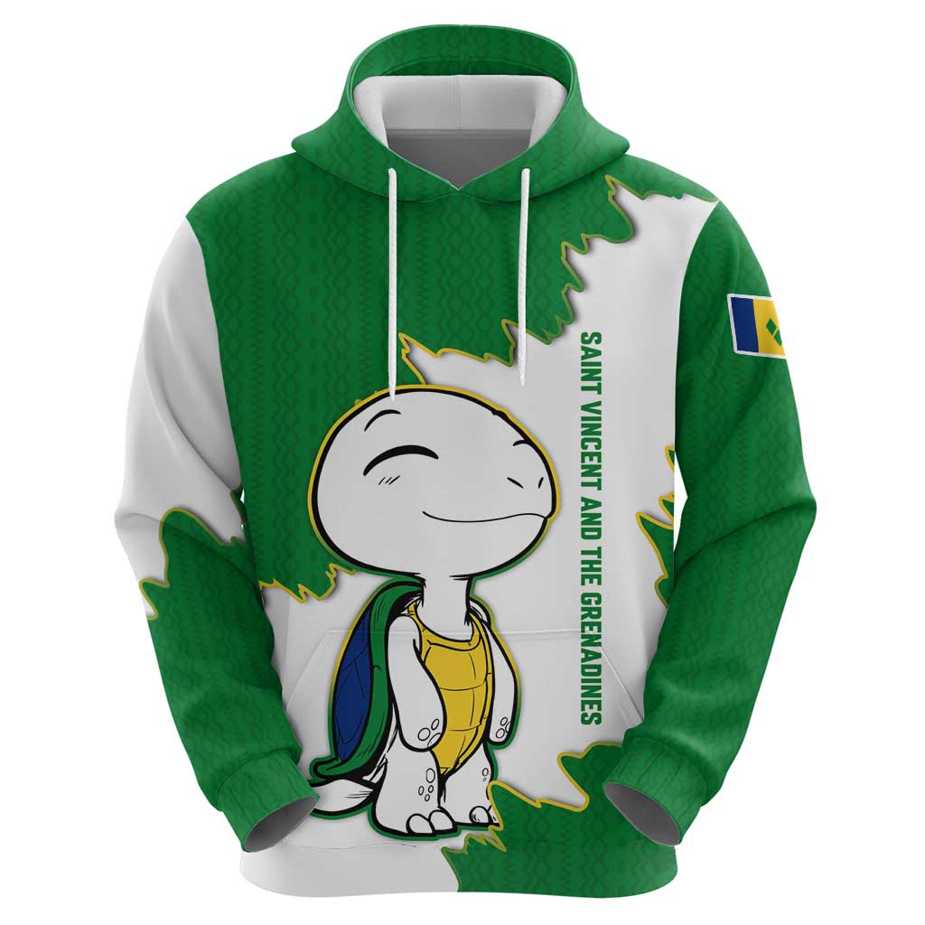 Saint Vincent and the Grenadines Turtle Zip Hoodie with Coat of Arms and Green Heritage Design - Wonder Print Shop