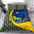 Saint Vincent and the Grenadines Iguana Bedding Set with Tropical Leaf Pattern and National Flag - Wonder Print Shop