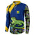 Saint Vincent and the Grenadines Iguana Button Sweatshirt with Tropical Leaf Pattern and National Flag - Wonder Print Shop