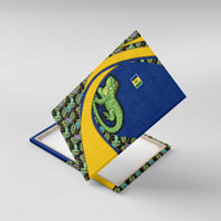 Saint Vincent and the Grenadines Iguana Canvas Wall Art with Tropical Leaf Pattern and National Flag - Wonder Print Shop