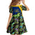 Saint Vincent and the Grenadines Iguana Family Matching Off Shoulder Maxi Dress and Hawaiian Shirt with Tropical Leaf Pattern and National Flag - Wonder Print Shop