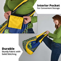 Saint Vincent and the Grenadines Iguana Grocery Bag with Tropical Leaf Pattern and National Flag - Wonder Print Shop