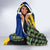 Saint Vincent and the Grenadines Iguana Hooded Blanket with Tropical Leaf Pattern and National Flag - Wonder Print Shop
