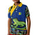 Saint Vincent and the Grenadines Iguana Kid Polo Shirt with Tropical Leaf Pattern and National Flag - Wonder Print Shop