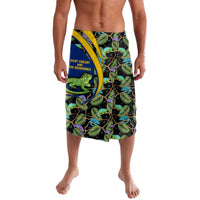 Saint Vincent and the Grenadines Iguana Lavalava with Tropical Leaf Pattern and National Flag - Wonder Print Shop