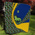 Saint Vincent and the Grenadines Iguana Quilt with Tropical Leaf Pattern and National Flag - Wonder Print Shop