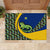 Saint Vincent and the Grenadines Iguana Rubber Doormat with Tropical Leaf Pattern and National Flag - Wonder Print Shop