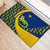 Saint Vincent and the Grenadines Iguana Rubber Doormat with Tropical Leaf Pattern and National Flag - Wonder Print Shop