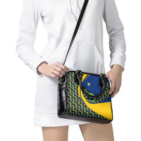 Saint Vincent and the Grenadines Iguana Shoulder Handbag with Tropical Leaf Pattern and National Flag - Wonder Print Shop