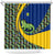 Saint Vincent and the Grenadines Iguana Shower Curtain with Tropical Leaf Pattern and National Flag - Wonder Print Shop