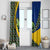 Saint Vincent and the Grenadines Iguana Window Curtain with Tropical Leaf Pattern and National Flag - Wonder Print Shop