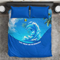 Saint Vincent and the Grenadines Dolphin Bedding Set with Ocean Wave and Tropical Island Design - Wonder Print Shop