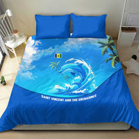 Saint Vincent and the Grenadines Dolphin Bedding Set with Ocean Wave and Tropical Island Design - Wonder Print Shop