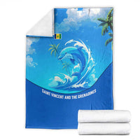 Saint Vincent and the Grenadines Dolphin Blanket with Ocean Wave and Tropical Island Design - Wonder Print Shop