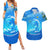 Saint Vincent and the Grenadines Dolphin Couples Matching Summer Maxi Dress and Hawaiian Shirt with Ocean Wave and Tropical Island Design - Wonder Print Shop