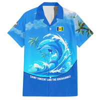 Saint Vincent and the Grenadines Dolphin Family Matching Long Sleeve Bodycon Dress and Hawaiian Shirt with Ocean Wave and Tropical Island Design - Wonder Print Shop