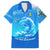 Saint Vincent and the Grenadines Dolphin Family Matching Long Sleeve Bodycon Dress and Hawaiian Shirt with Ocean Wave and Tropical Island Design - Wonder Print Shop