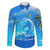 Saint Vincent and the Grenadines Dolphin Family Matching Long Sleeve Bodycon Dress and Hawaiian Shirt with Ocean Wave and Tropical Island Design - Wonder Print Shop