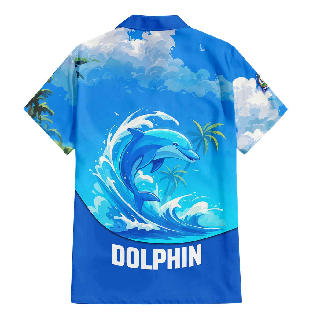 Saint Vincent and the Grenadines Dolphin Family Matching Mermaid Dress and Hawaiian Shirt with Ocean Wave and Tropical Island Design - Wonder Print Shop