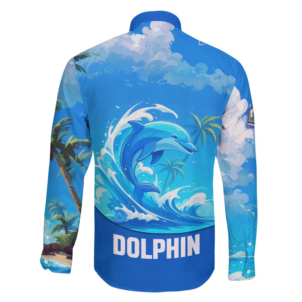 Saint Vincent and the Grenadines Dolphin Family Matching Mermaid Dress and Hawaiian Shirt with Ocean Wave and Tropical Island Design - Wonder Print Shop