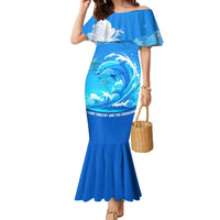 Saint Vincent and the Grenadines Dolphin Family Matching Mermaid Dress and Hawaiian Shirt with Ocean Wave and Tropical Island Design - Wonder Print Shop