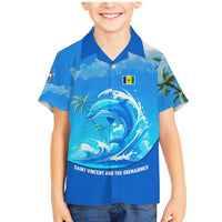 Saint Vincent and the Grenadines Dolphin Family Matching Mermaid Dress and Hawaiian Shirt with Ocean Wave and Tropical Island Design - Wonder Print Shop