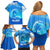 Saint Vincent and the Grenadines Dolphin Family Matching Off Shoulder Short Dress and Hawaiian Shirt with Ocean Wave and Tropical Island Design - Wonder Print Shop