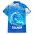 Saint Vincent and the Grenadines Dolphin Family Matching Off Shoulder Short Dress and Hawaiian Shirt with Ocean Wave and Tropical Island Design - Wonder Print Shop