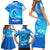 Saint Vincent and the Grenadines Dolphin Family Matching Short Sleeve Bodycon Dress and Hawaiian Shirt with Ocean Wave and Tropical Island Design - Wonder Print Shop