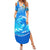 Saint Vincent and the Grenadines Dolphin Family Matching Summer Maxi Dress and Hawaiian Shirt with Ocean Wave and Tropical Island Design - Wonder Print Shop